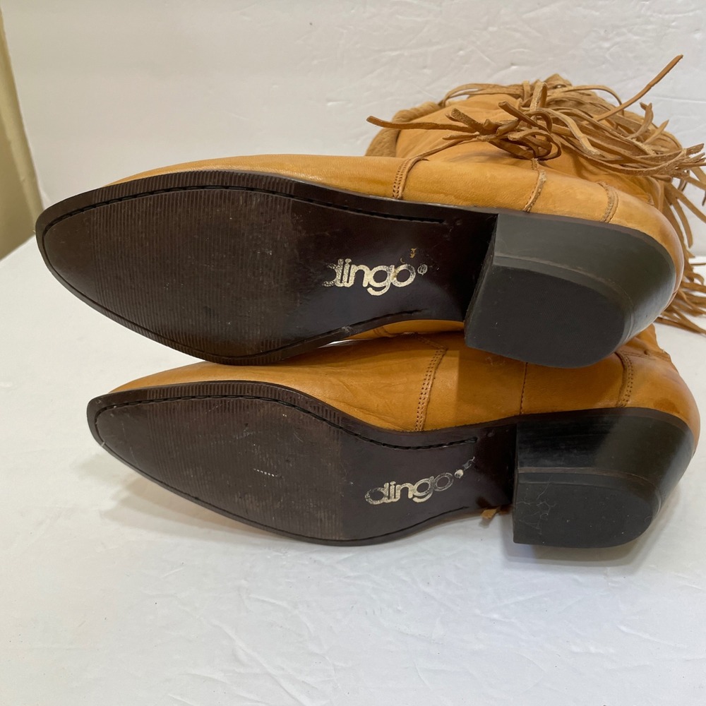 VINTAGE‎ DINGO FRINGE WESTERN BOOTS IN BUTTERY SOFT LEATHER - Picture 6 of 6